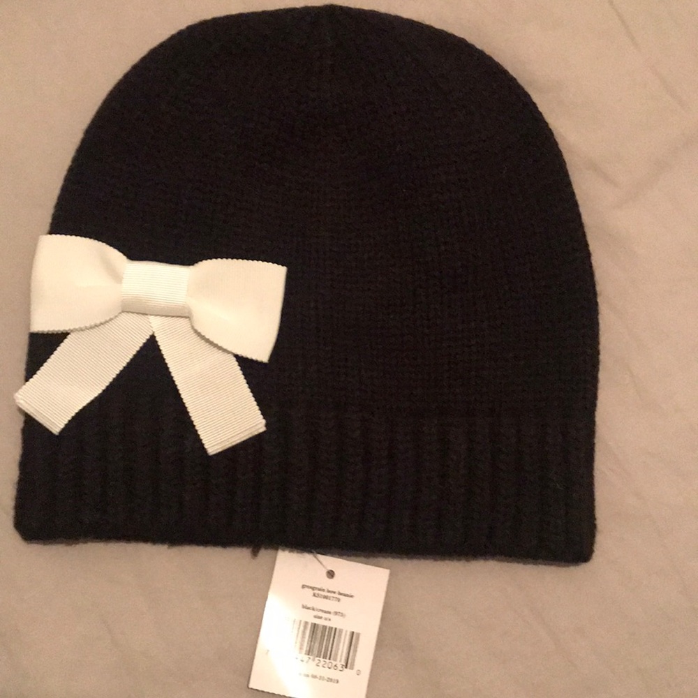 NWT Kate Spade Grosgrain Bow Beanie.